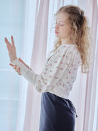 Lace lined cardigan ホワイト size:M model:173cm Olesia