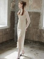 Frill slit cami dress ベージュ size:M model:173cm DASHA.G