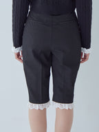 Hem lace sabrina pants ブラック size:M model:161cm 富樫かなえ