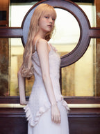 Mohair crochet cami dress ピンク size:M model:163cm MINAMI