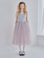 Volume tulle skirt tank dress グレー size:M model:173cm Olesia