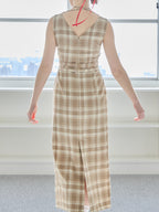 Ribbon waist dress チェック size:M model:171cm ANIUTA