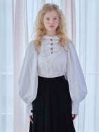 Many ribbon volume sleeve blouse ホワイト size:M model:173cm Olesia