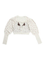 Lace lined cardigan ホワイト