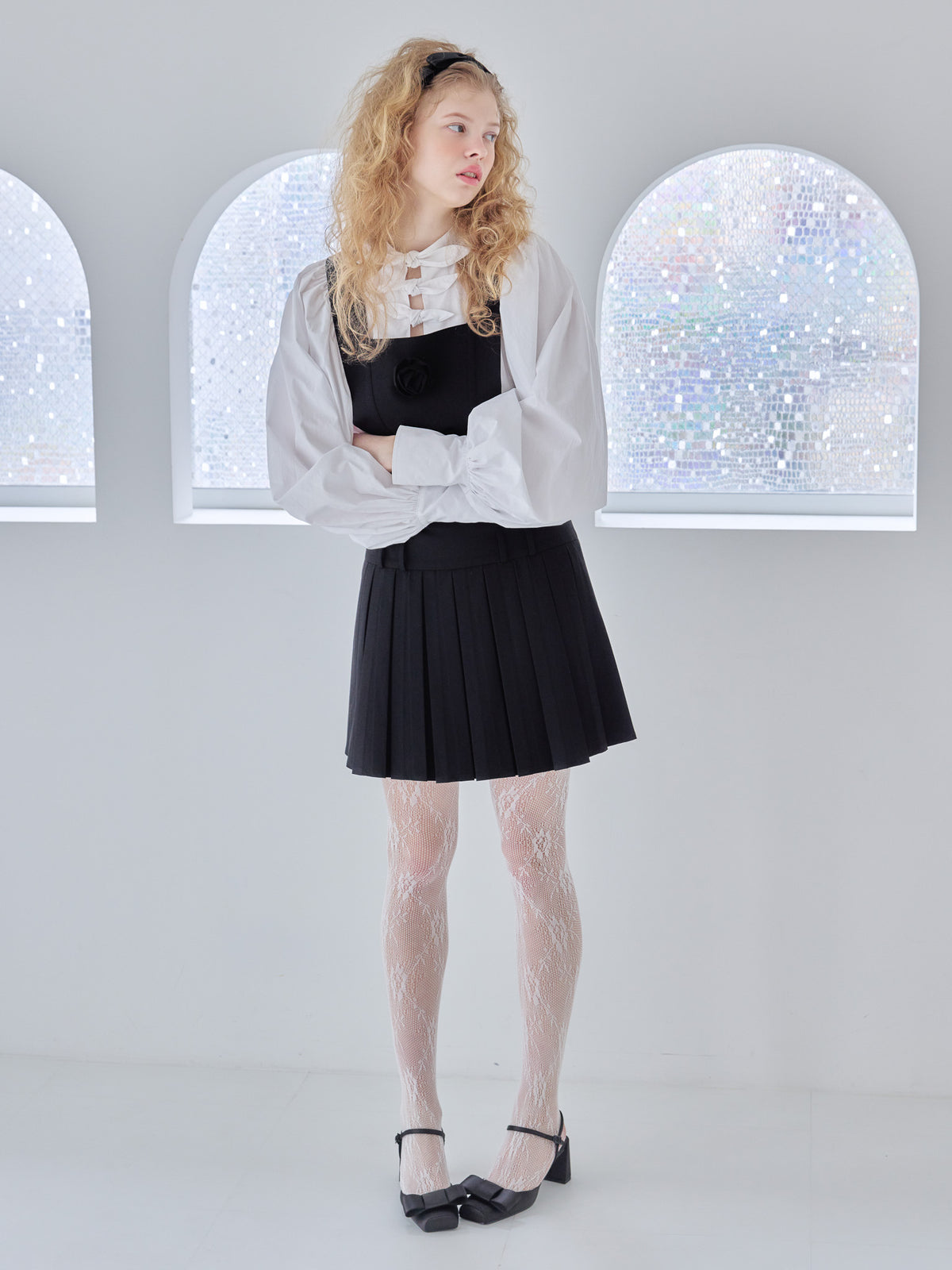 Many ribbon volume sleeve blouse ホワイト size:M model:173cm Olesia