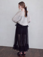 Frill tulle skirt & shorts set ブラック size:M model:173cm ALINA