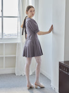 Low waist pleated mini dress グレー size:M model:171cm ANIUTA
