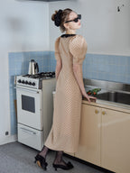 Decollete lace dress ベージュ size:M model:171cm ANIUTA