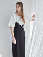 embroidered scarf dress ブラック size:M model:174cm LERA