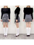 Rose mini skirt グレー