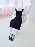 Rose pleated apron dress ブラック size:M model:173cm Olesia