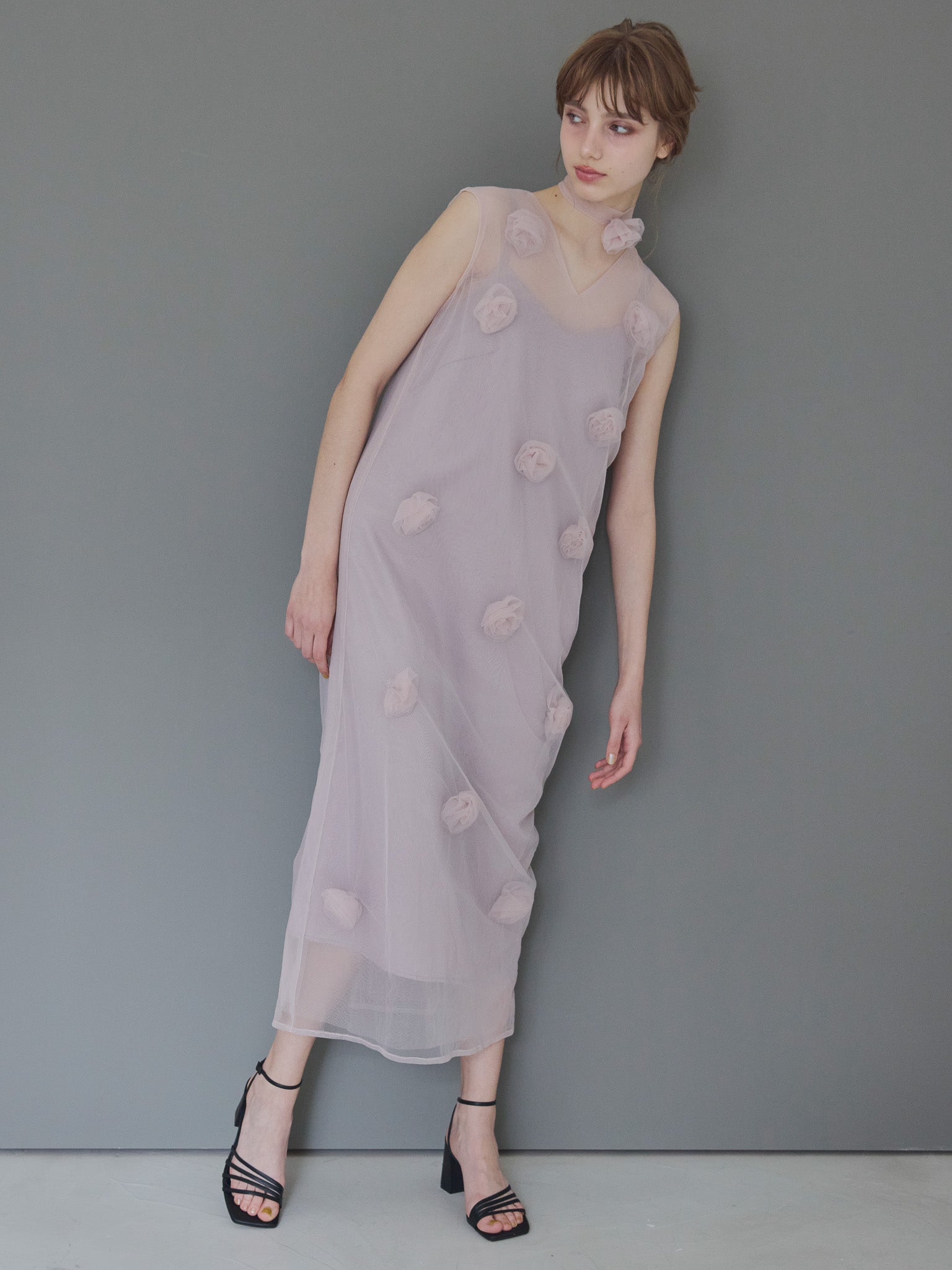 Rose tulle dress ピンク size:M model:175cm MARTA