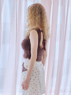 Back open shaggy knit tank top ブラウン size:M model:173cm Olesia