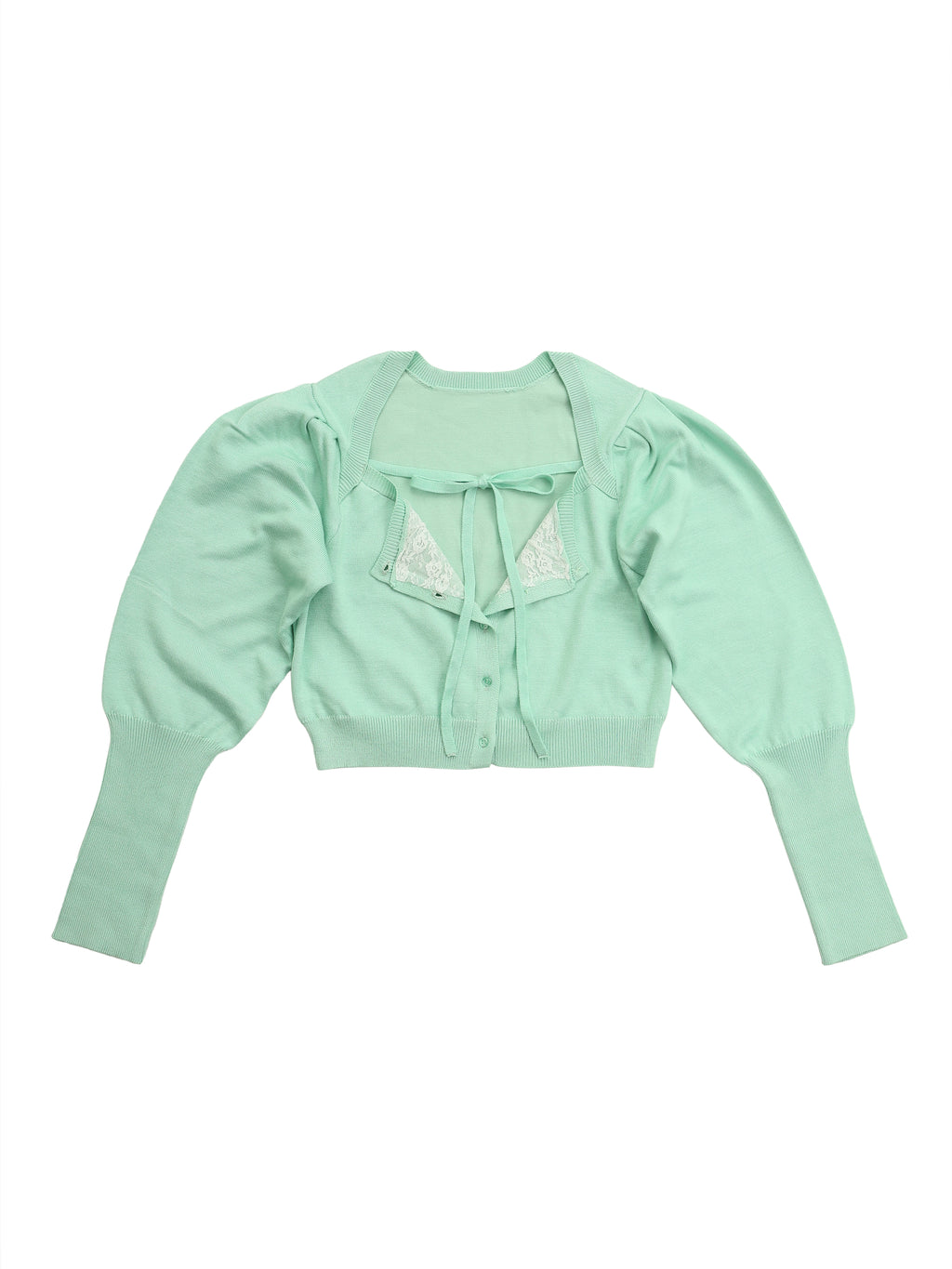 Lace lined cardigan グリーン