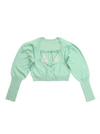 Lace lined cardigan グリーン