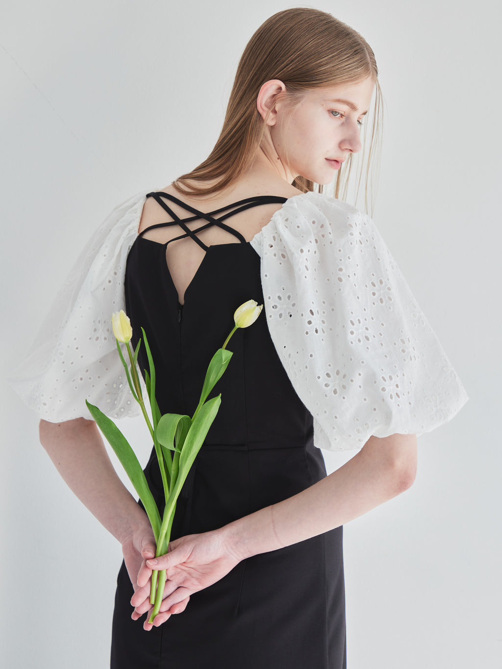 embroidered scarf dress ブラック size:M model:174cm LERA