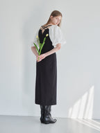 embroidered scarf dress ブラック size:M model:174cm LERA