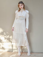 Tulip embroidered dress ピンクベージュ size:M model:174cm KATERYNA