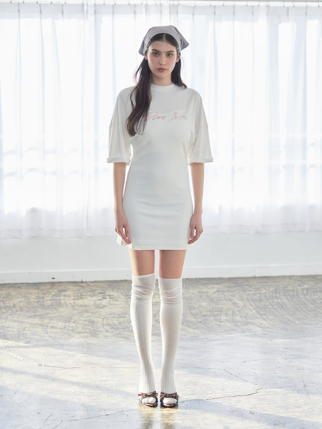 Logo T-shirt dress ホワイト size:M model:172cm GINEVRA