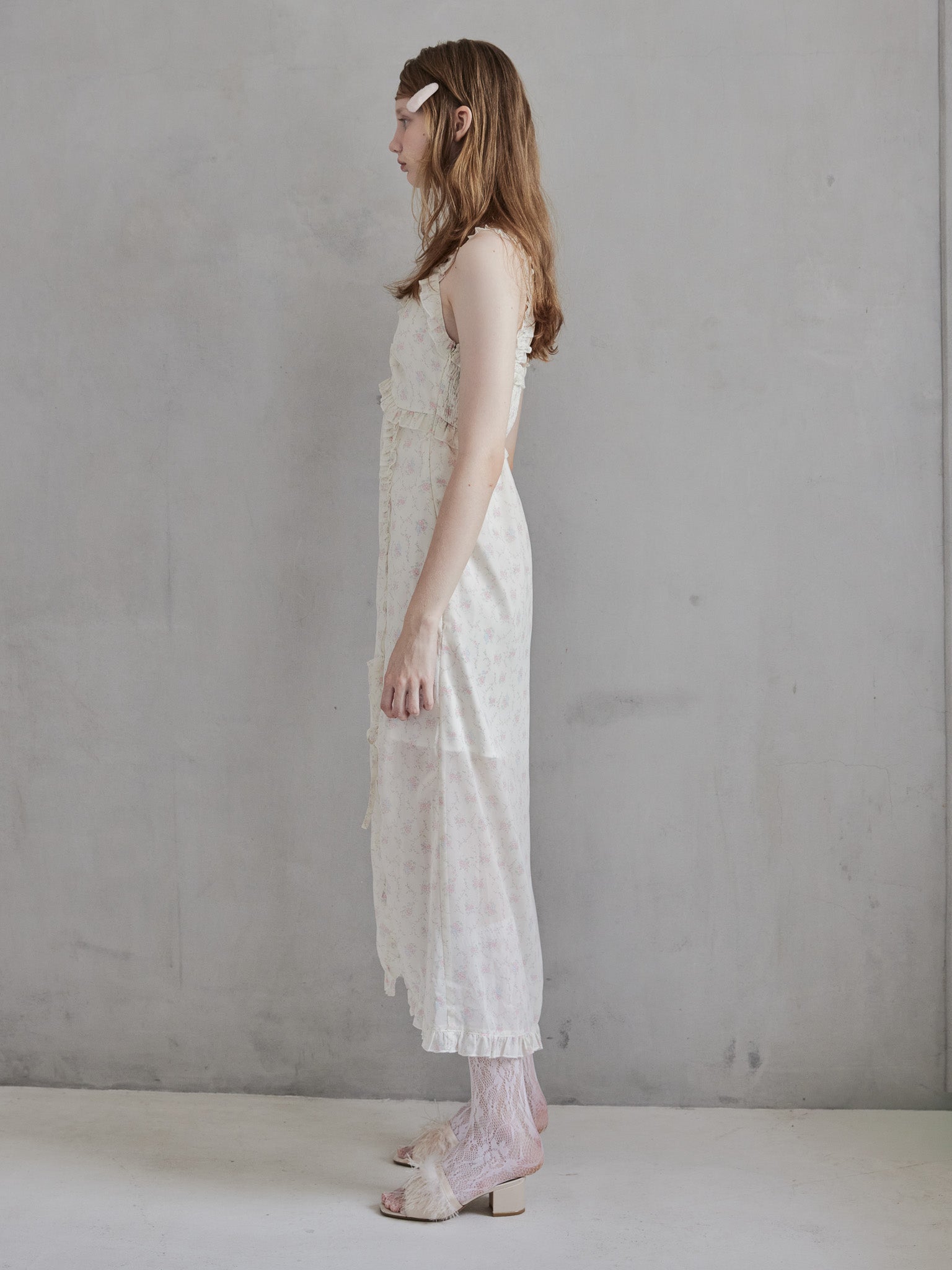 Frill slit cami dress ホワイト size:M model:173cm DASHA.G