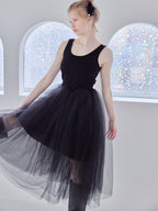 Volume tulle skirt tank dress ブラック size:M model:173cm Olesia