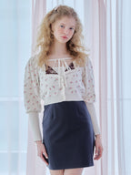 Lace lined cardigan ホワイト size:M model:173cm Olesia