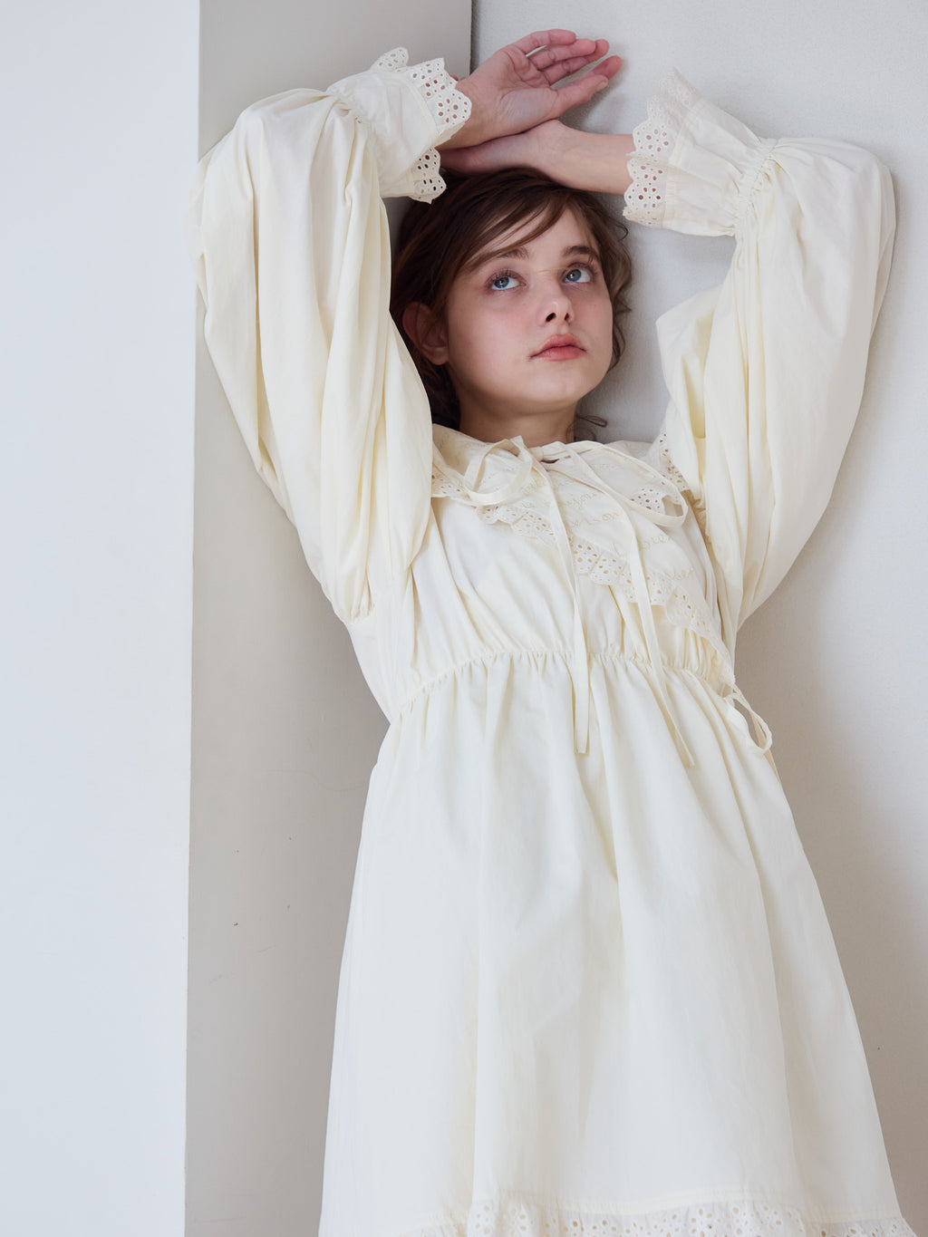 French letter collar wrap mini dress クリーム size:M model:174cm KATERYNA