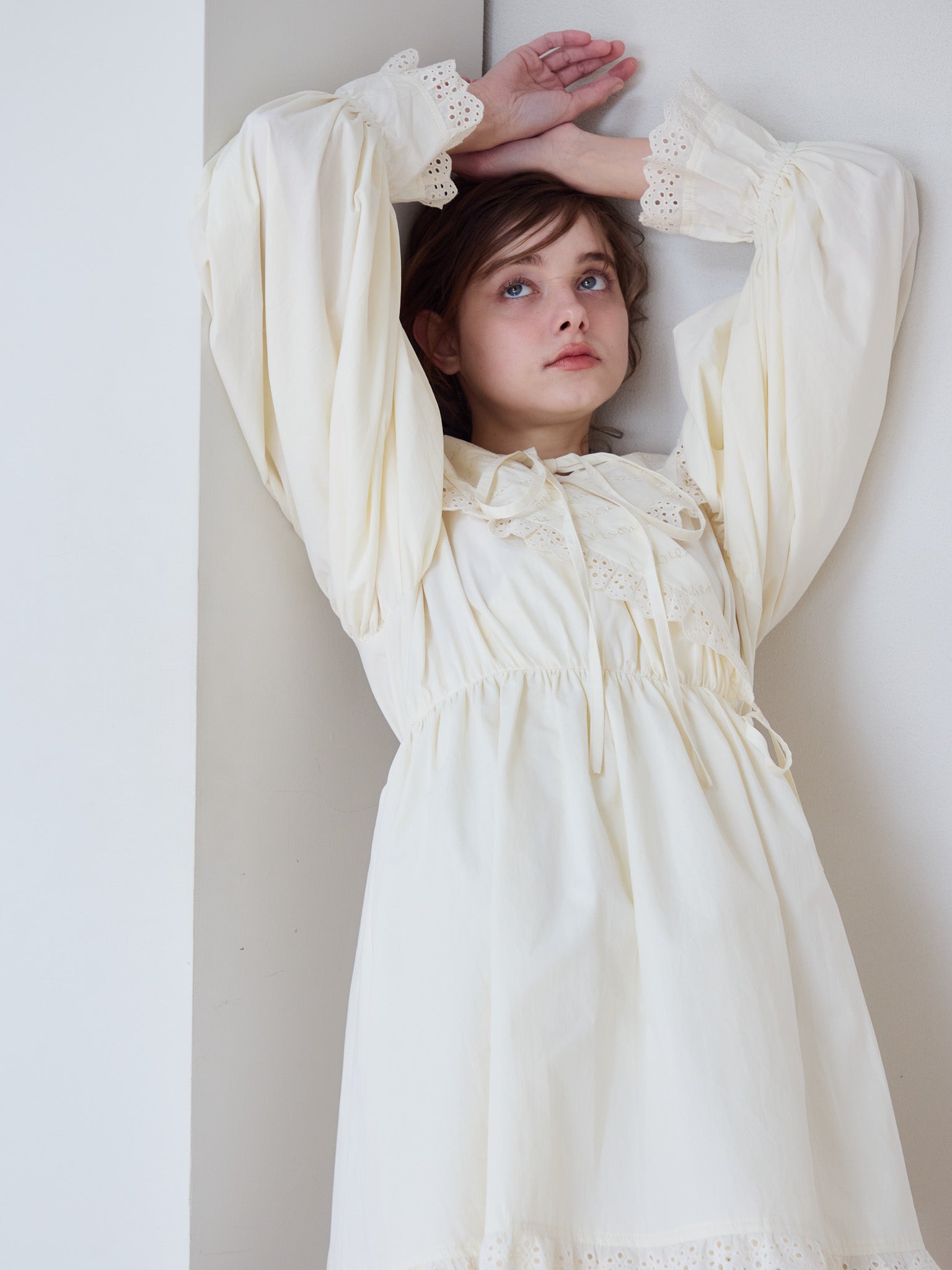 French letter collar wrap mini dress クリーム size:M model:174cm KATERYNA