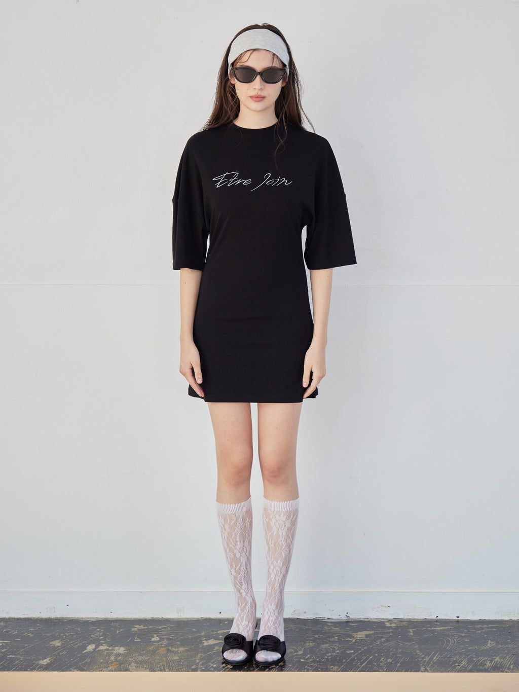 Logo T-shirt dress ブラック size:M model:172cm GINEVRA