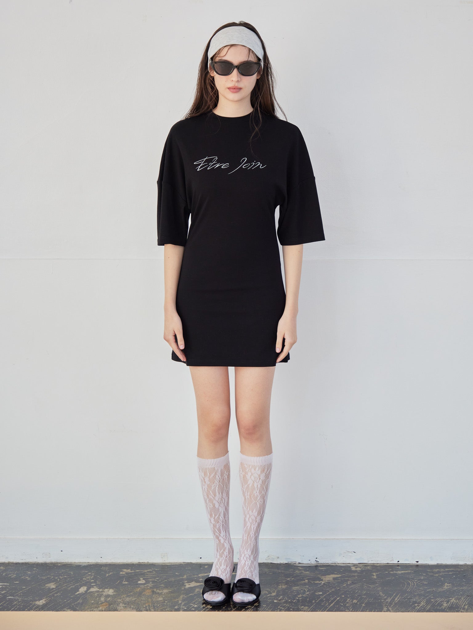 Logo T-shirt dress ブラック size:M model:172cm GINEVRA