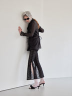 Heart trimming lace pants ブラック size:M model:174cm LERA