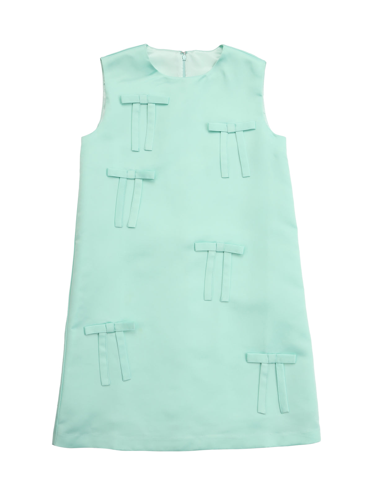 Many ribbon satin mini dress グリーン