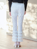 Frill tulle print pants ホワイト size:M model:174cm KATERYNA