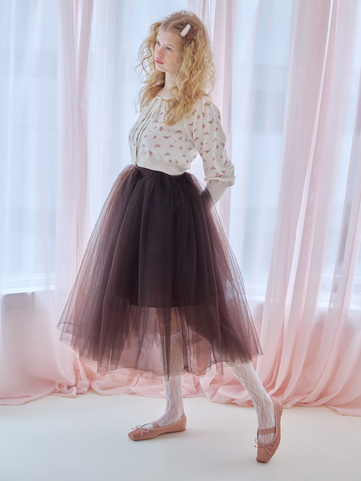 Lace lined cardigan ホワイト size:M model:173cm Olesia