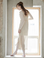 Frill slit cami dress ベージュ size:M model:173cm DASHA.G