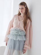 Many rose embroidery cardigan ピンク size:M model:173cm ALINA
