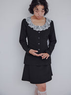 Hem flare mini skirt ブラック size:M model:161cm 富樫かなえ
