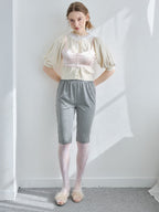 Lace collar puff sleeve cardigan クリーム size:M model:171cm ANIUTA