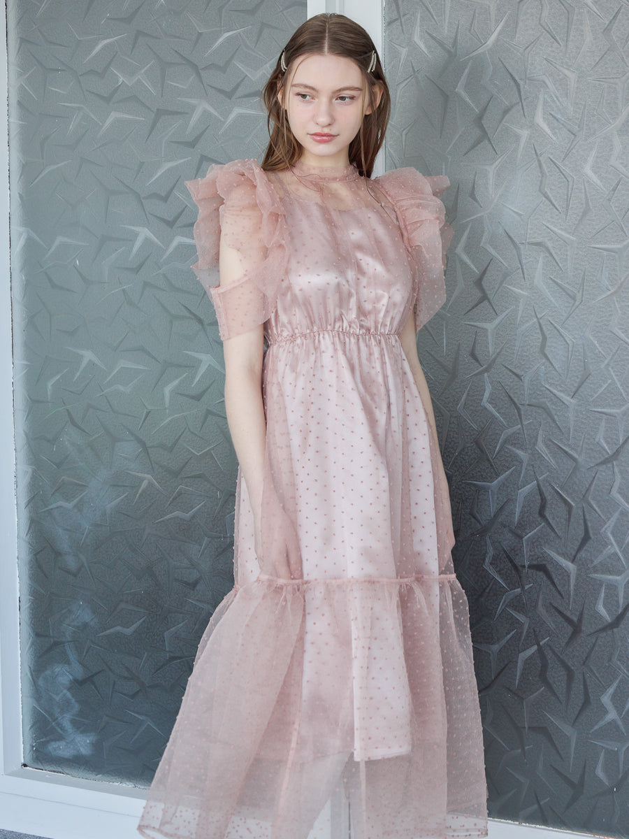 Dot organdy dress
