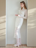 Tulle print dress & bra アイボリー size:M model:174cm KATERYNA