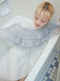 Dot tulle ruffle & knit top set ライトグレー size:M model:163cm MINAMI