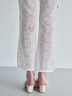 Heart trimming lace pants ホワイト size:M model:174cm LERA