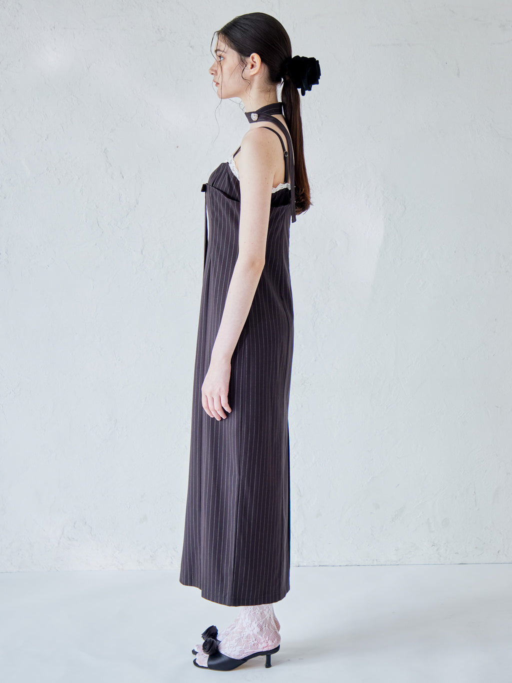 Stripe ribbon tight dress ブラック size:M model:170cm ALICE