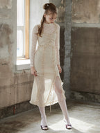 Frill slit cami dress ベージュ size:M model:173cm DASHA.G