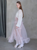 Frill tulle skirt & shorts set ピンク size:M model:173cm ALINA