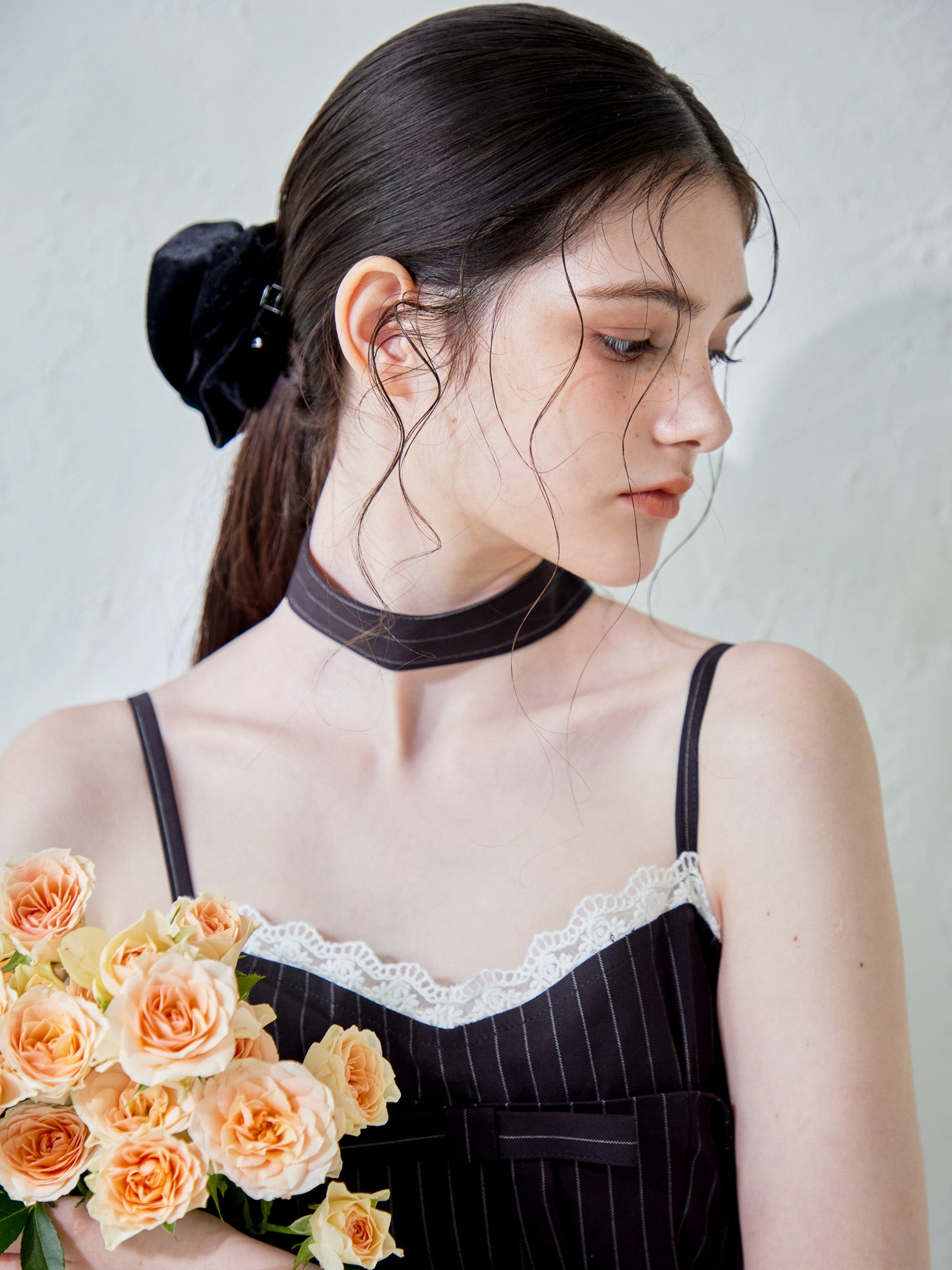 Stripe ribbon tight dress ブラック size:M model:170cm ALICE