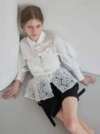 Tulle bare top & shirt set ホワイト size:M model:174cm LERA