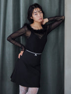 Hem flare mini skirt ブラック size:M model:161cm 富樫かなえ