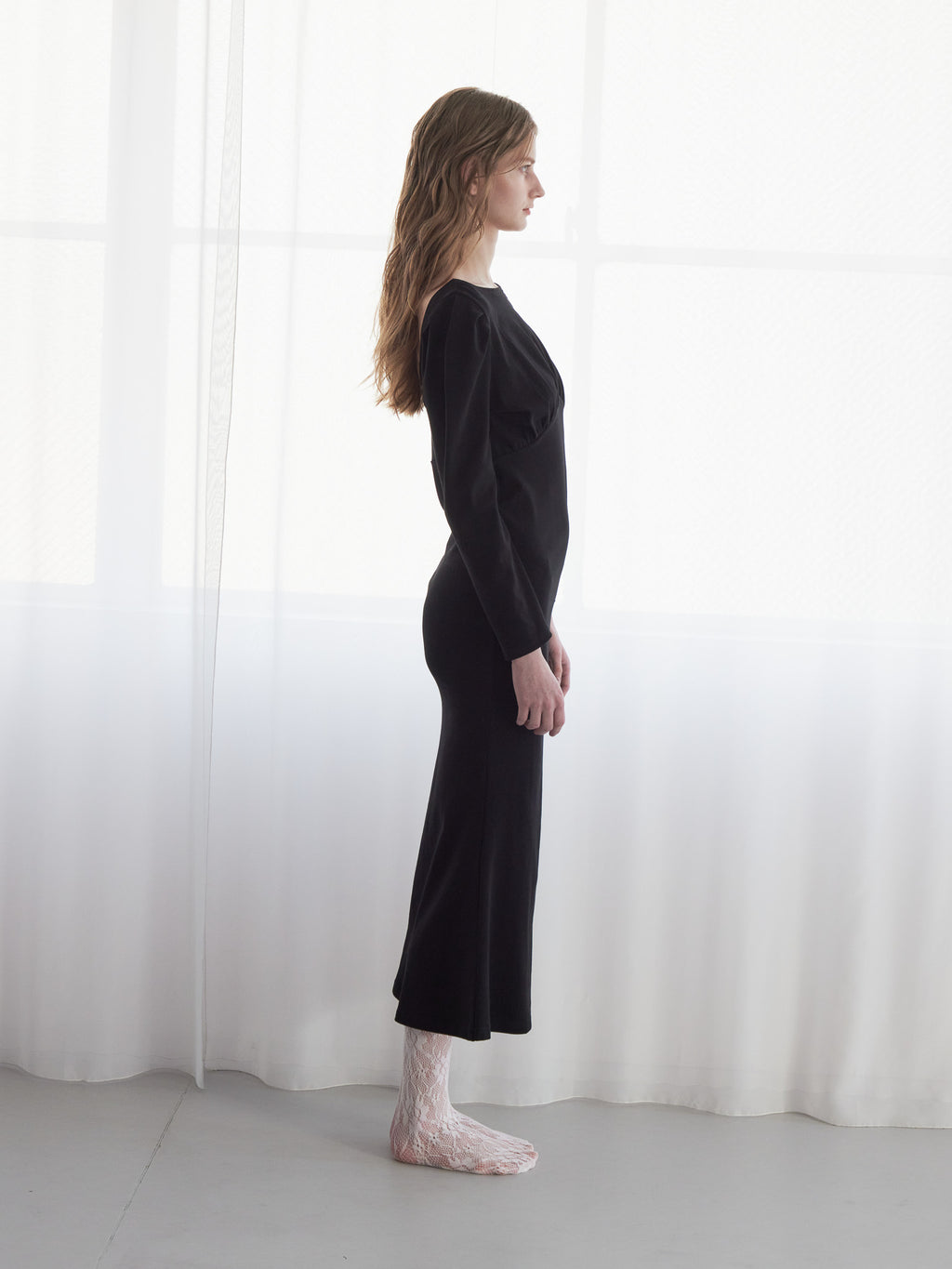 I miss you heart cut dress ブラック