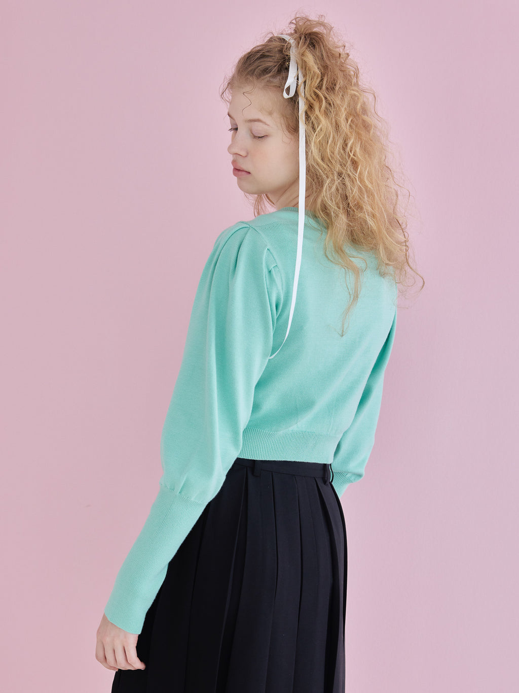 Lace lined cardigan グリーン size:M model:173cm Olesia